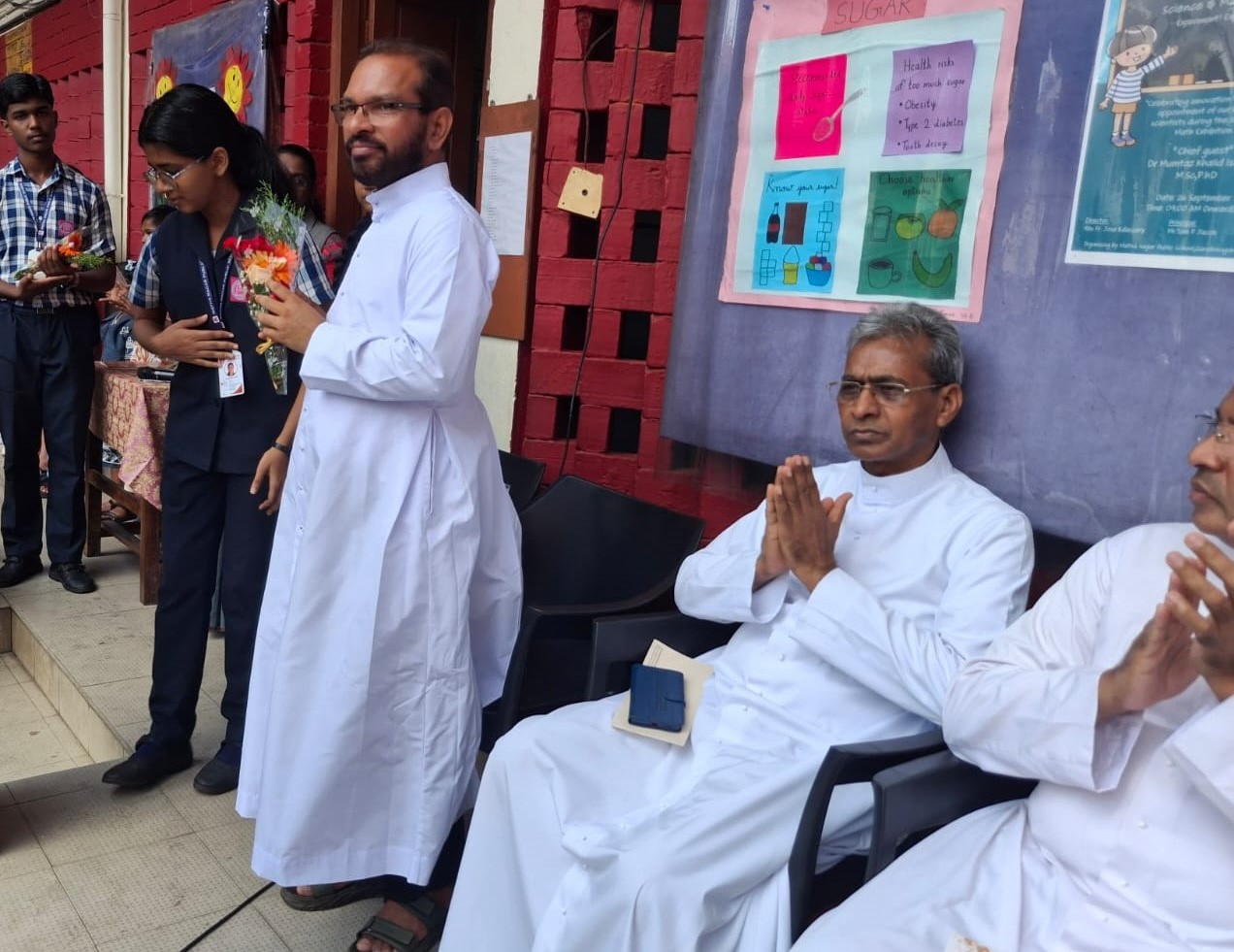 Our new respected Manager, Rev. Fr.Siby Puthenparambil, and Principal, Rev. Fr.Hormis Marottikudy, are formally assuming charge of the school today. A hearty welcome to both.